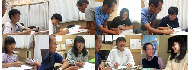栃木県宇都宮市石井町の個別指導塾のコーパス学院で学ぶ生徒さんです。みんな楽しく学んでいます！